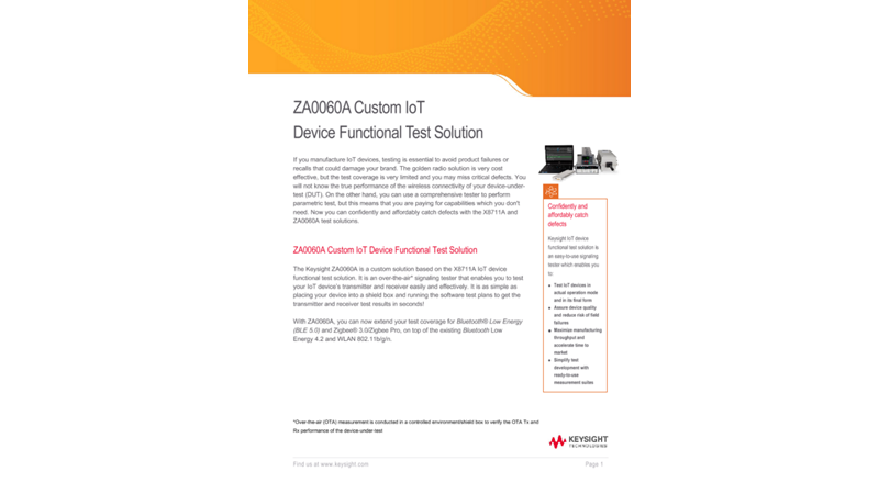 ZA0060A Custom IoT Device Functional Test Solution